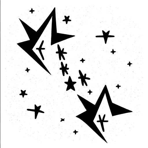 Mountain And Shooting Stars