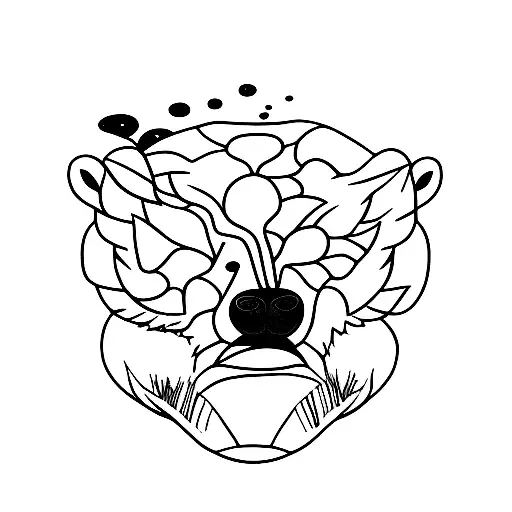 A Bear Behind A Slim Tree