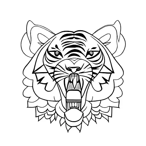 Flower With Angry Tiger