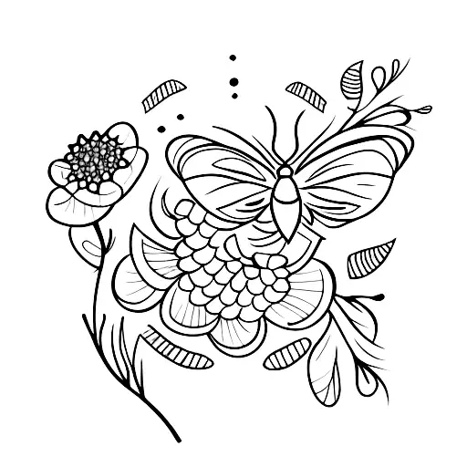 Moth With Flowers And Baby Breath