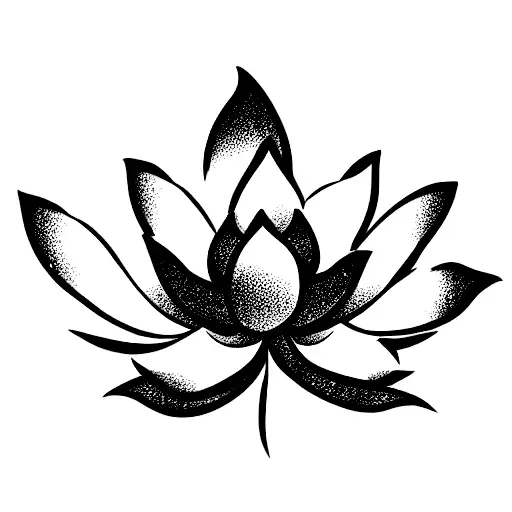 Back Lotus Flowers With Decorative Jewelry