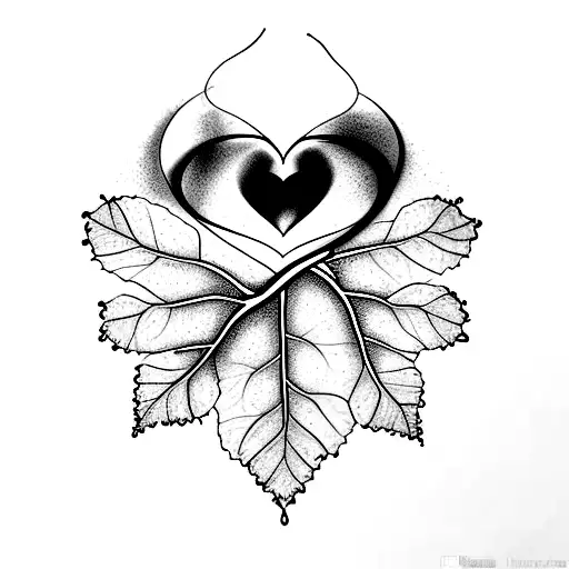 A Heart Shaped Leaf With Dna Strands As Veins