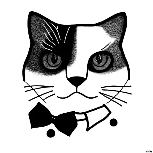 Tuxedo Cat With Green Eyes