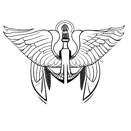 A Minimalist Tattoo Of An Egyptian Eye Of Horus With Wings