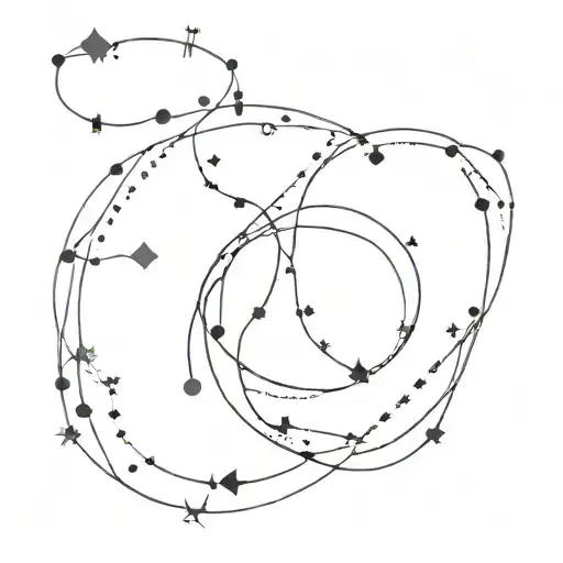 Minimalistic Stars And Constellations And Infinity Symbol Intertwined Within
