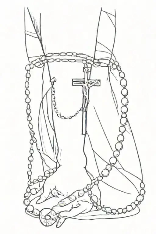 Rosary Wrapped Around Forearm