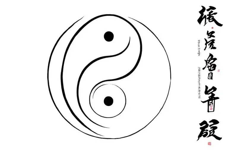 Yin Yang Symbol With Fortune Favours The Brave