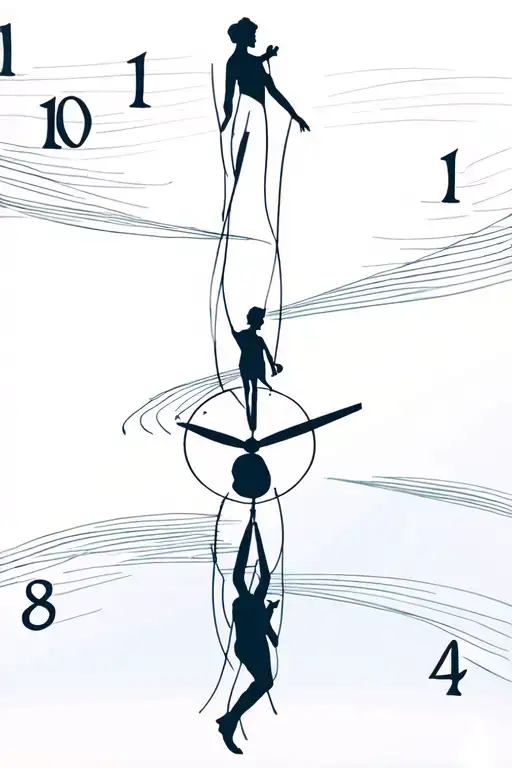 Silhouette Of People In The Hours Of The Clock