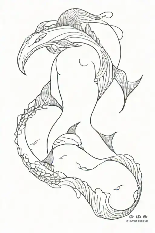 Fine Line Tattoo Back Tattoo Ocean