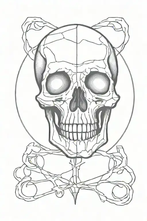 Skeleton Scribbled Skull