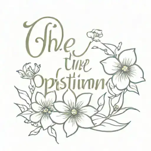 The Word Optimism With A Small Flower