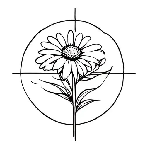 Female Warrior Symbol And Daisy Flower