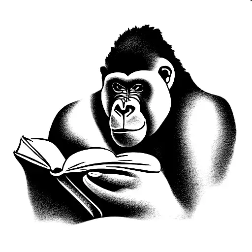 Gorilla Reading A Book