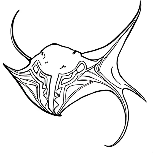 Manta Ray With Filipino Tribal