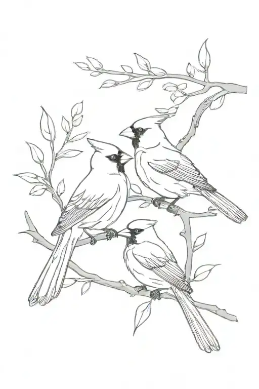 Cardinal And Bluebird