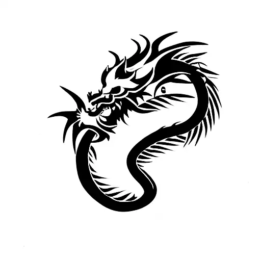 Chinese Dragon And Dumbell