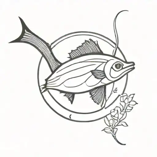 Wahoo Fish In Circle