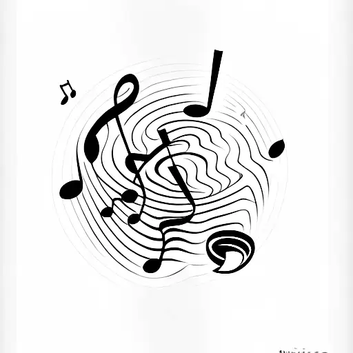 A Coffee Cup With Musical Notes Forming Steam