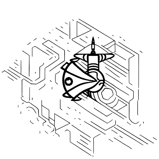 Galaxy With A Rocket Ship Flying Through It