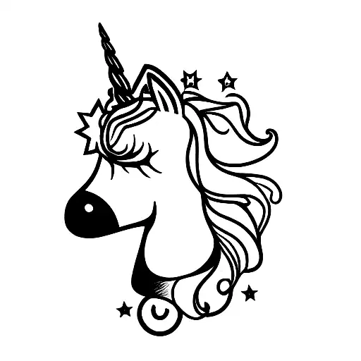 Unicorn Head With Lift Bridge In Background