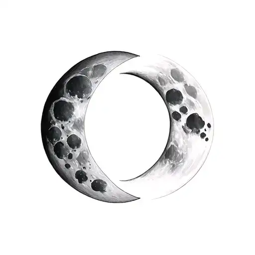 Waxing Gibbous Moon Next To Waxing Crescent Moon