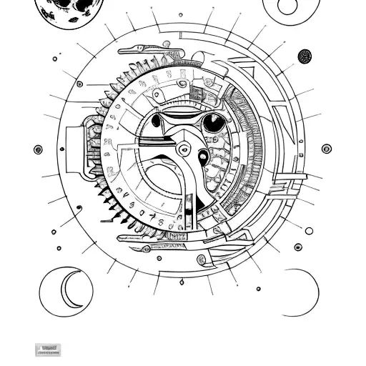 A Motorcycle Made Of Moon Phases With A Computer Motherboard As The Engine