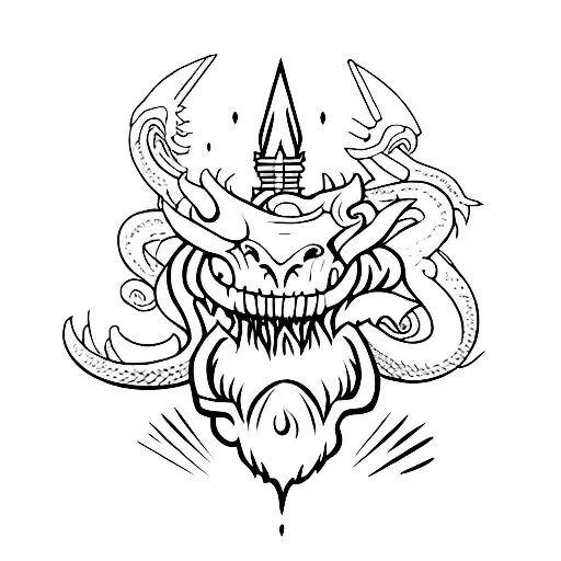 Sword Through Book With Dragons