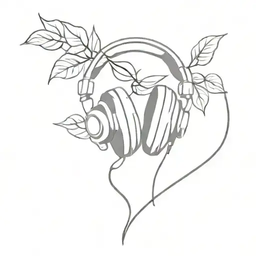 A Minimalist Design Of Headphones Intertwined With A Coffee Plant