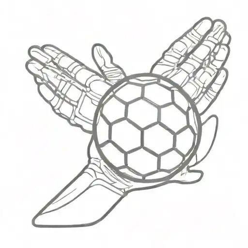 Football Ball And Goalkeeper Glove