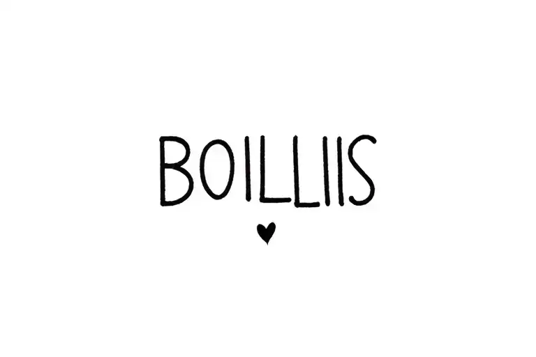 Bollis In Writing With Little Heart At The End