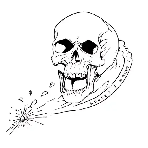 Yelling Skull With Explosives Hazard Symbol Coming Out Of Mouth