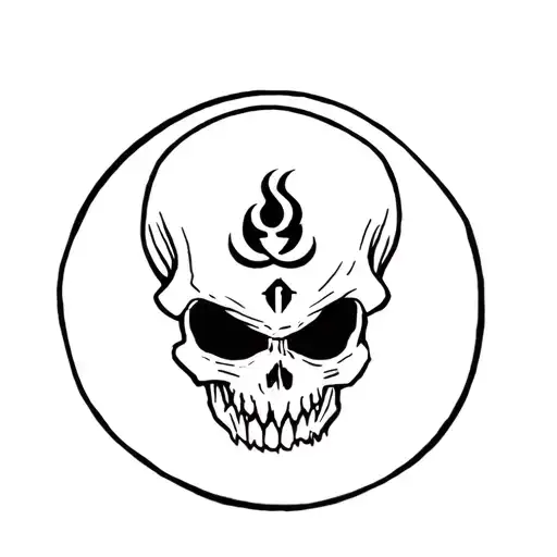 Skull With Mouth Open And Explosives Hazard Symbol Coming Out Of Mouth