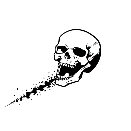 Yelling Skull Breathing Explosives Hazard Symbol Coming Out Of Mouth