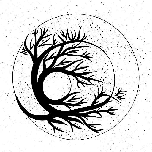 Celestial Tree In A Look Like A Yin Yang