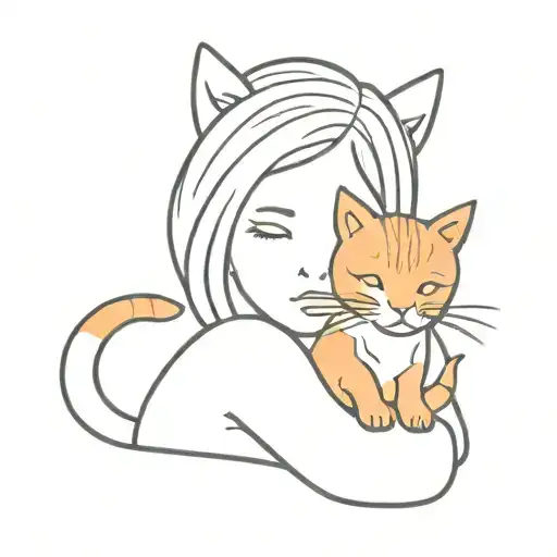 Child With A Ginger Cat