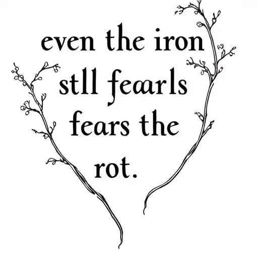Quote Saying Even The Iron Still Fears The Rot