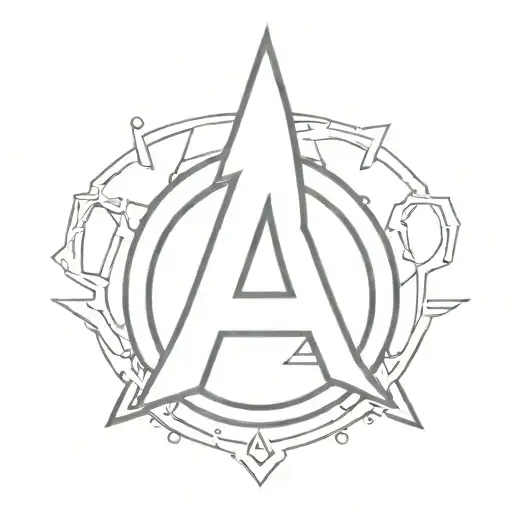 Avengers Logo Incorporated With Wanda Maximoff Marvel
