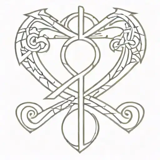 An Intricate Design Incorporating The Initials 'Ankh' In A Creative Way