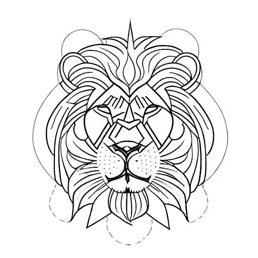 A Minimalist Tattoo Of A Lion With The Israel Country Shape As The Body