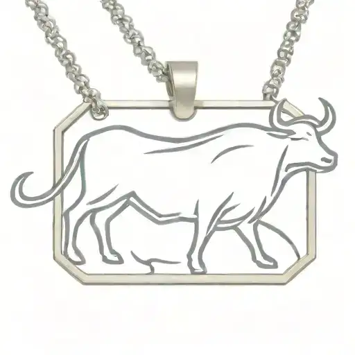 Military Dog Tag With A Silhouette Of A Bull
