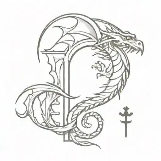 A Dragon That Wraps Its Tail Around The Door Key