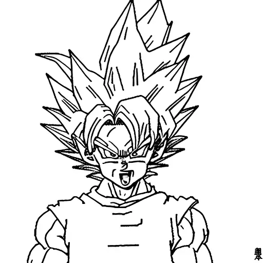 A Fusion Of Two Dragon Ball Characters In A Minimalist Style
