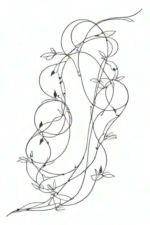 Spine Tattoo With Lines Connecting Different