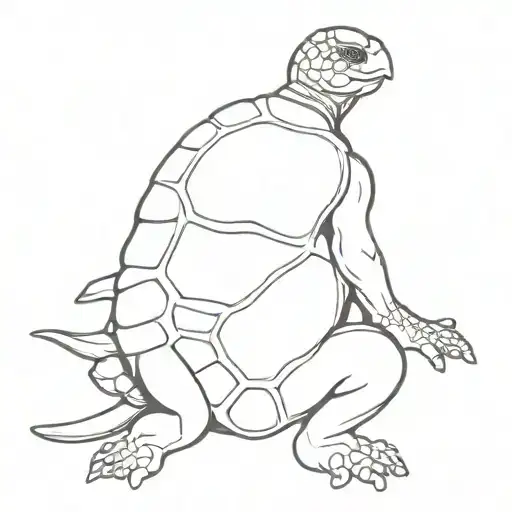 Turtle Kassiopeia With Grey Man Smoking Cigarettes