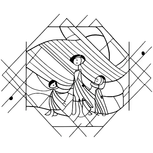 An Abstract Design Representing A Family With 2 Daughters And A Son