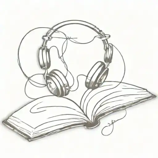 Heartbeat With Music Headphones And Book