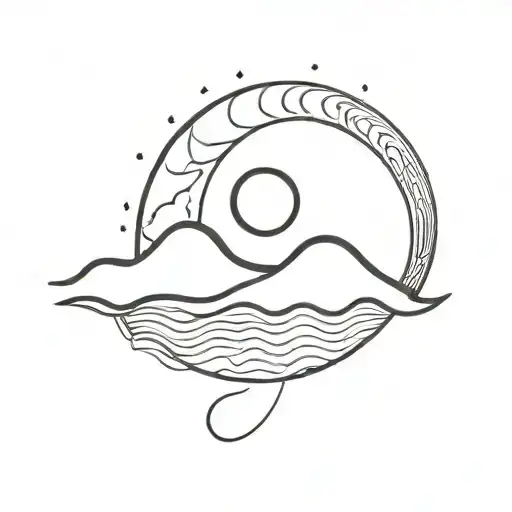 Moon Made With Waves Forming