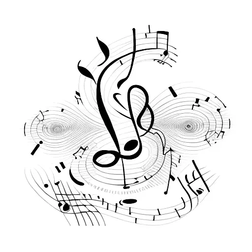 A Minimalist Tattoo Of A Music Note Composed Of Various Animal Silhouettes