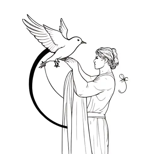 Archer And A Dove Holding