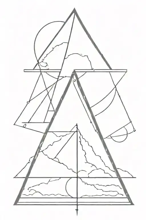 A Downwards Facing Triangle With A Moon In The Middle